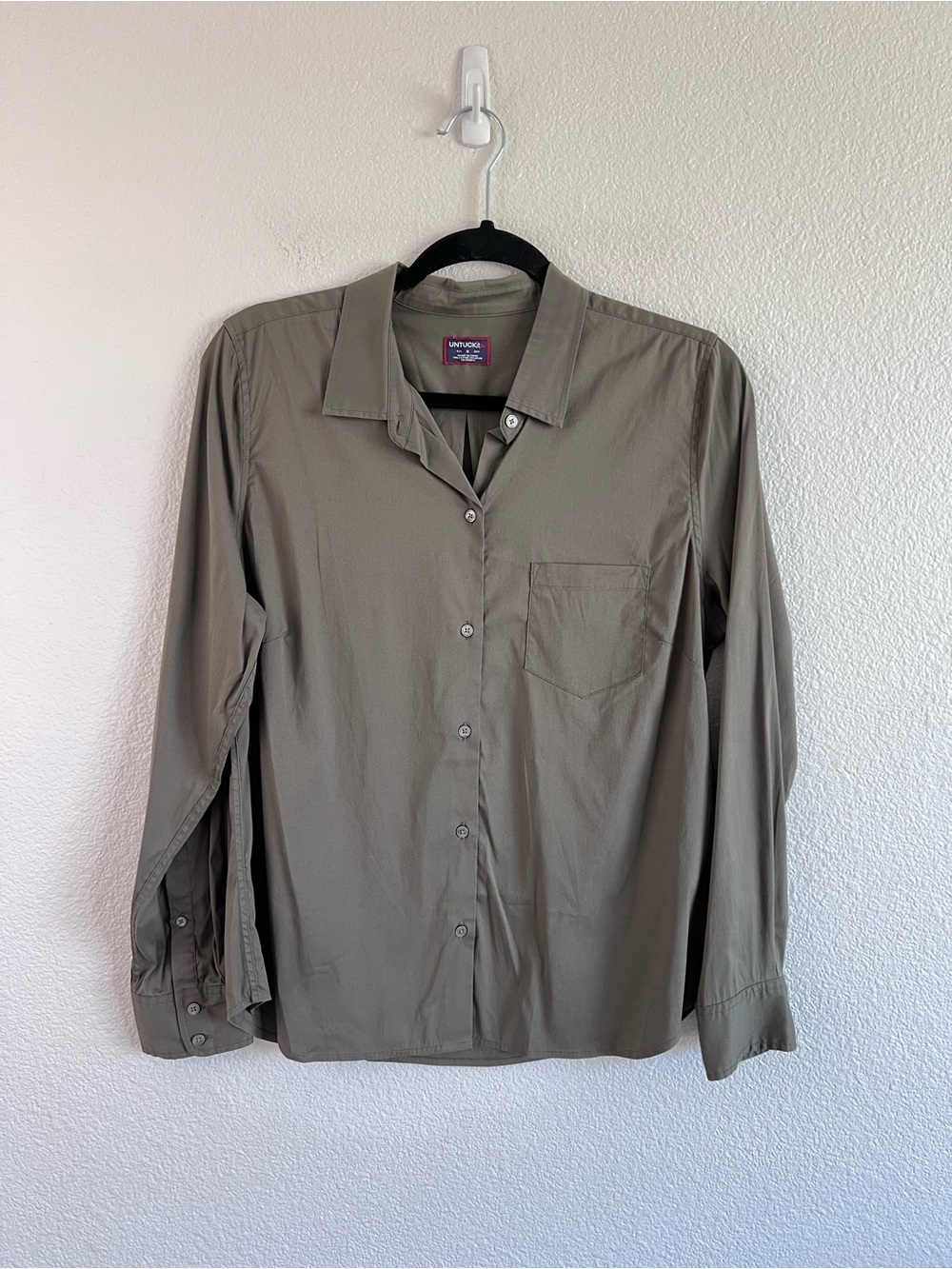 UNTUCKit Women's‎ Annabella Olive Long Sleeve Collard Button Down Shirt